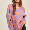  Love Kuza - Sunset Pop Checker Sweater