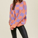  Love Kuza - Sunset Pop Checker Sweater