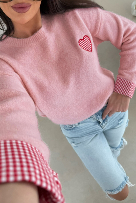 Love Kuza - Sweet Little Gingham Knit Sweater