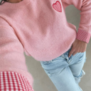 Love Kuza - Sweet Little Gingham Knit Sweater