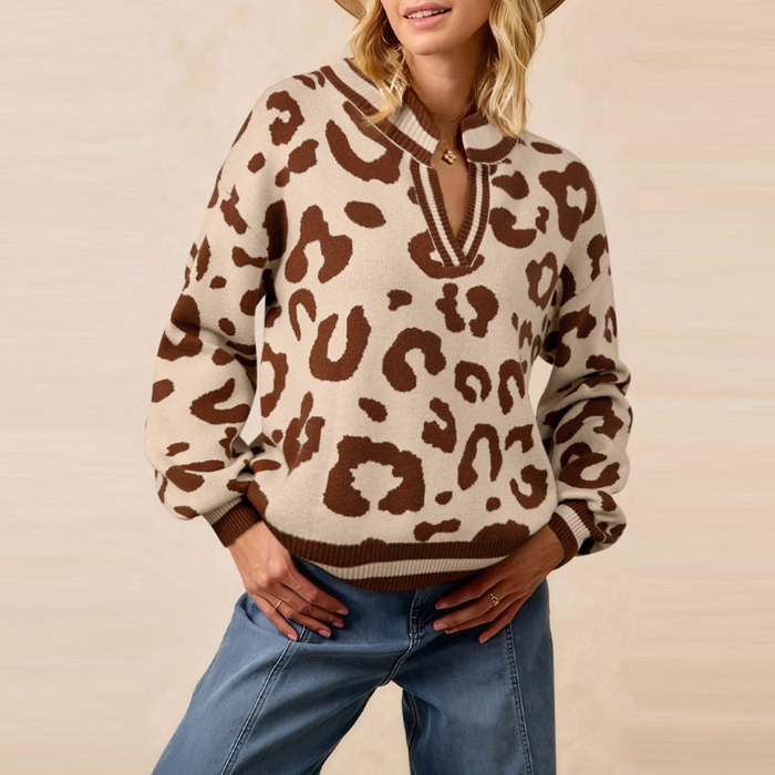 Love Kuza - Wild Charm V-Neck Knit Sweater