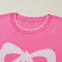  Love Kuza - Magenta Scallop Bow Sweater