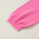  Love Kuza - Magenta Scallop Bow Sweater