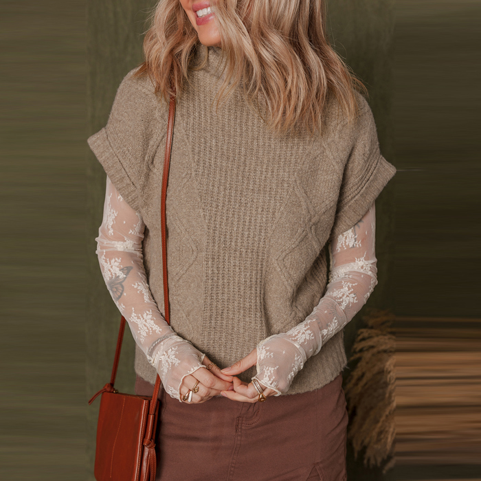 Love Kuza - Whispering Meadow Cable Knit Vest