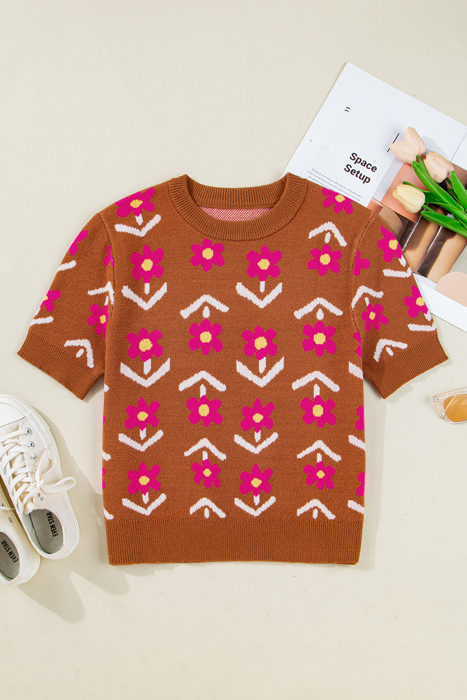 Love Kuza - Retro Bloom Knit Top