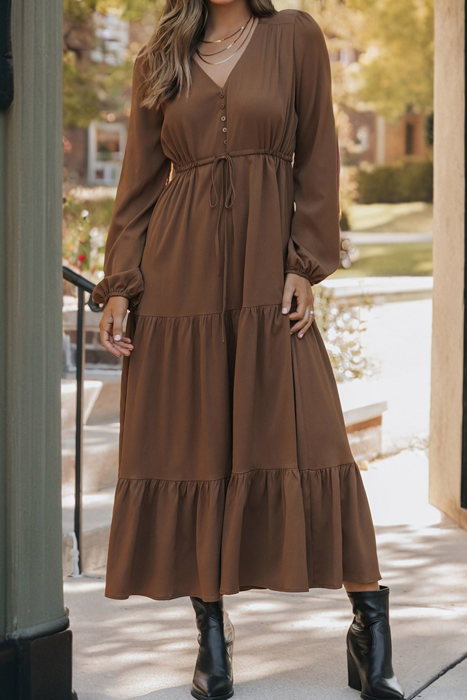 Love Kuza - Chestnut Whispers Maxi Dress