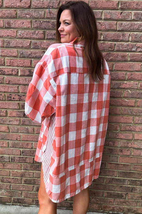  - Sunset Gingham Overshirt Dress