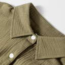  Love KuzZ -Olive Whisper Cotton Shirt Dress