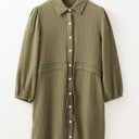  Love KuzZ -Olive Whisper Cotton Shirt Dress