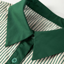  <.>- Sage Stripe Pocket Shirt Dress