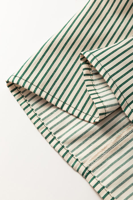<.>- Sage Stripe Pocket Shirt Dress