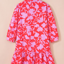  <.>- Coral Peony Ruffle Mini Dress