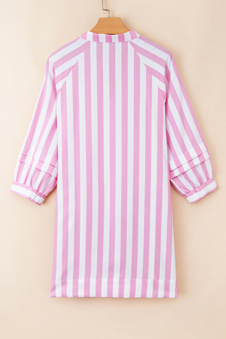  - Candy Stripe Ruffle Mini Dress