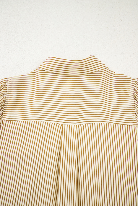  - Toffee Stripe Ruffle Mini Dress