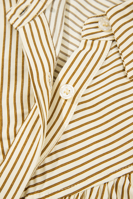  - Toffee Stripe Ruffle Mini Dress