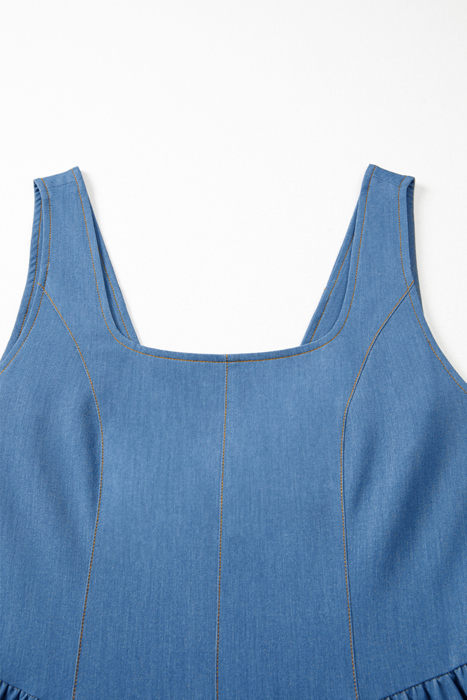  - Denim Dream Tie-Back Mini Dress