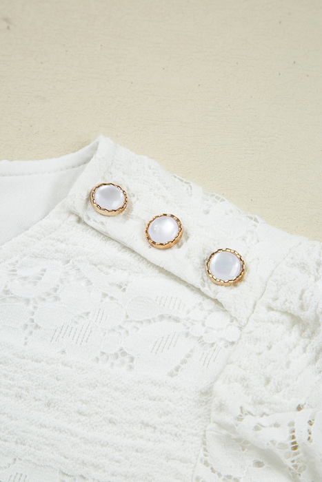 <.>- Ivory Lace Garden Mini Dress