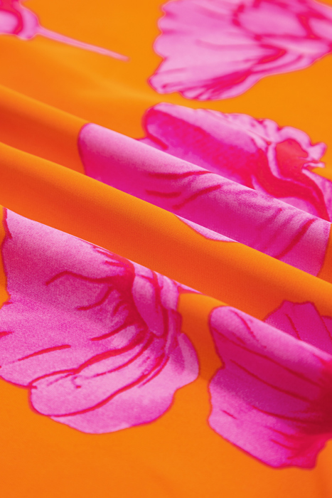 <.>- Neon Poppy Paradise Midi Dress