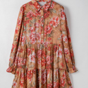  Love Kuza - Autumn Bloom Tiered Shirt Dress