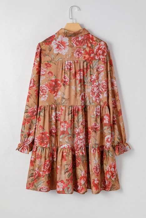Love Kuza - Autumn Bloom Tiered Shirt Dress