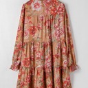  Love Kuza - Autumn Bloom Tiered Shirt Dress