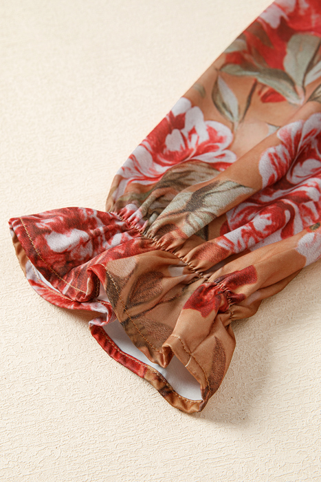 Love Kuza - Autumn Bloom Tiered Shirt Dress