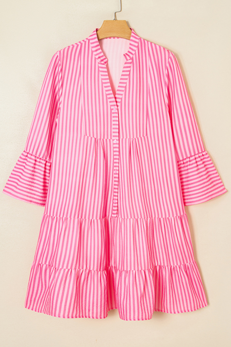  - Fuchsia Fiesta Stripe Mini Dress