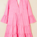   - Fuchsia Fiesta Stripe Mini Dress