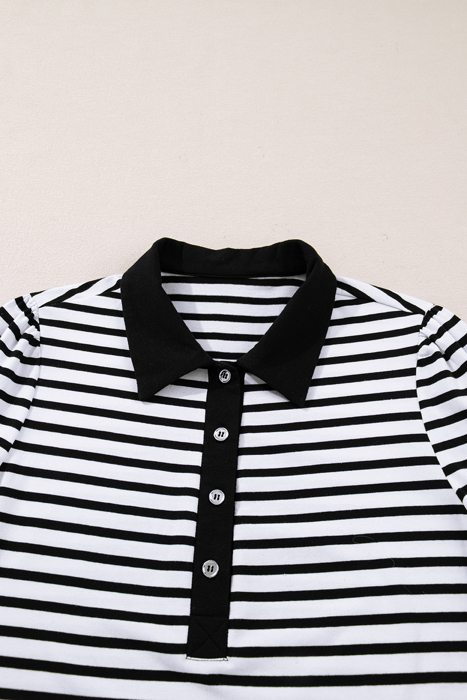  - Monochrome Breton Polo Dress