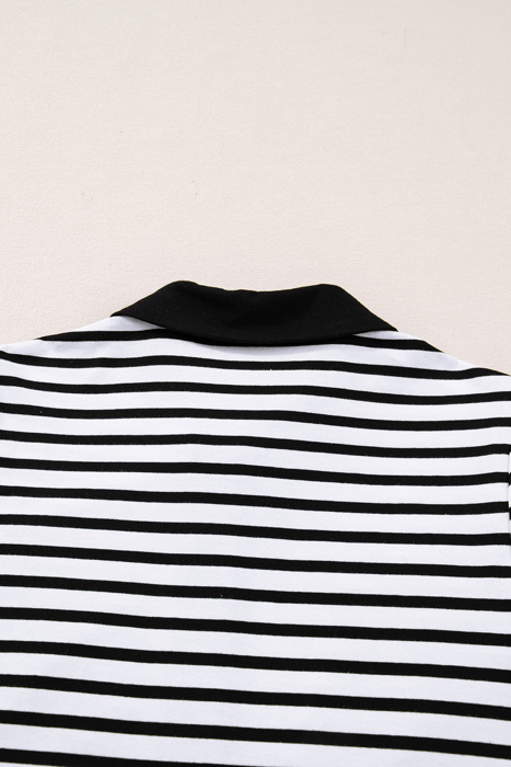  - Monochrome Breton Polo Dress