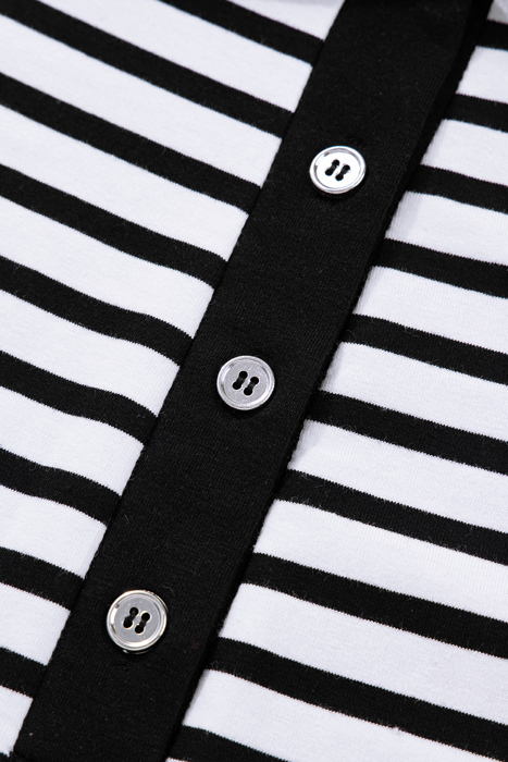  - Monochrome Breton Polo Dress