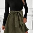  Love Kuza - Olive Grace Knit Belted 1 Piece Dress (Top included)