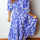  Love Kuza - Azure Whimsy Smocked Midi Dress