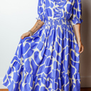  Love Kuza - Azure Whimsy Smocked Midi Dress
