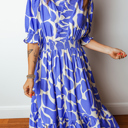  Love Kuza - Azure Whimsy Smocked Midi Dress