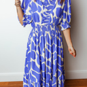  Love Kuza - Azure Whimsy Smocked Midi Dress