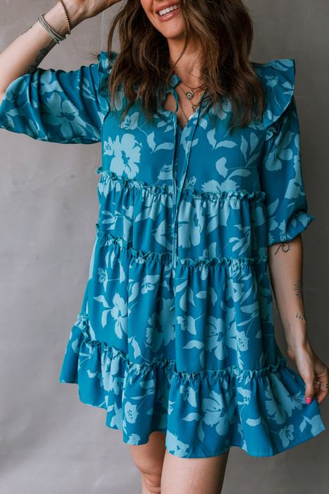 Love Kuza - Teal Bloom Tiered Mini