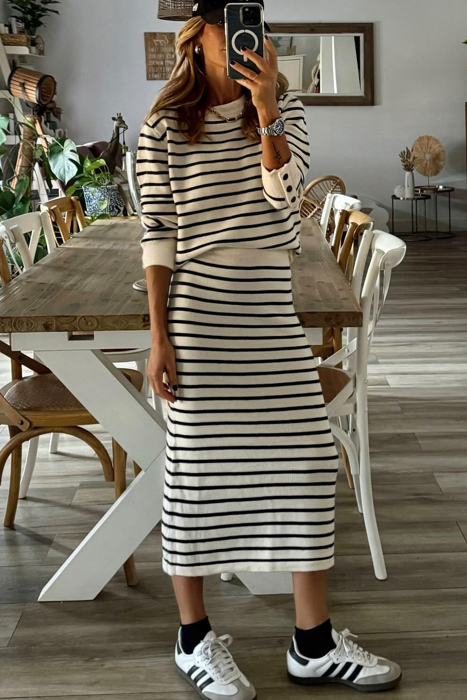 Love Kuza - Coastal Stripe Knit Set