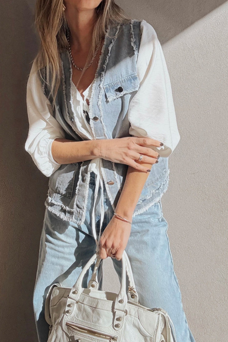 Love Kuza - Urban Edge Frayed Denim Vest