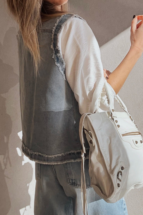 Love Kuza - Urban Edge Frayed Denim Vest
