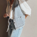  Love Kuza - Urban Edge Frayed Denim Vest