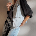  Love Kuza - Urban Edge Frayed Denim Vest