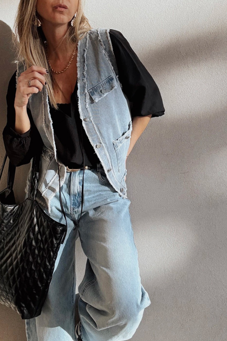 Love Kuza - Urban Edge Frayed Denim Vest