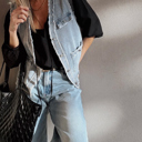  Love Kuza - Urban Edge Frayed Denim Vest