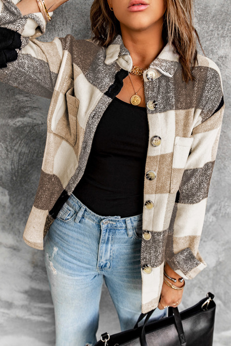 Love Kuza - Mocha Patchwork Shacket