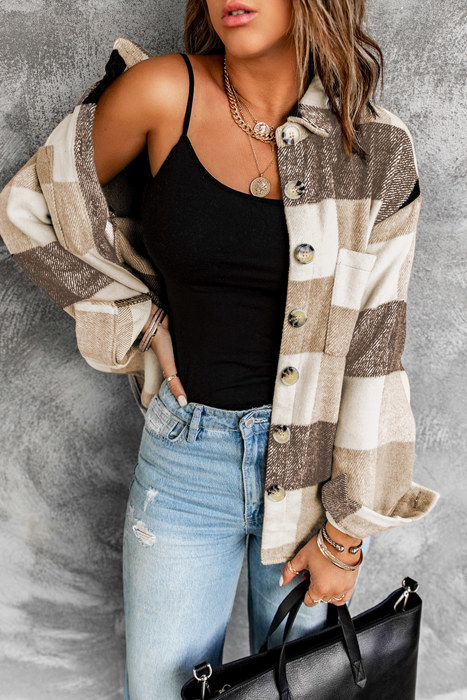 Love Kuza - Mocha Patchwork Shacket