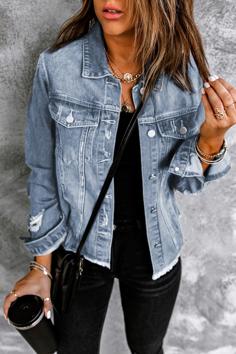 Love Kuza - Rebel Edge Distressed Denim Jacket