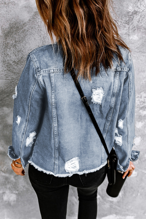 Love Kuza - Rebel Edge Distressed Denim Jacket