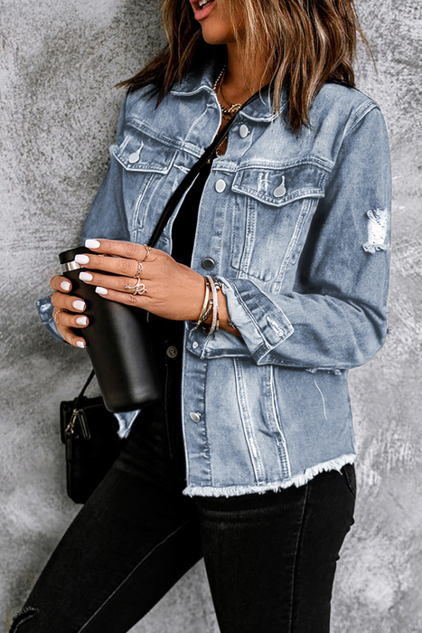 Love Kuza - Rebel Edge Distressed Denim Jacket