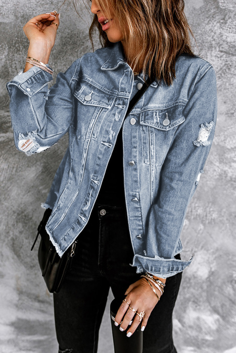 Love Kuza - Rebel Edge Distressed Denim Jacket